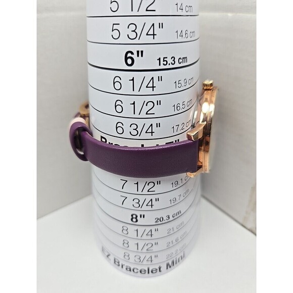 Ted Baker London Womens Quartz Watch Purple Leather Strap Rose Gold New Battery main image 10